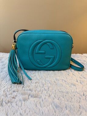 Gucci Soho Disco Bag- Teal Pebbled Leather